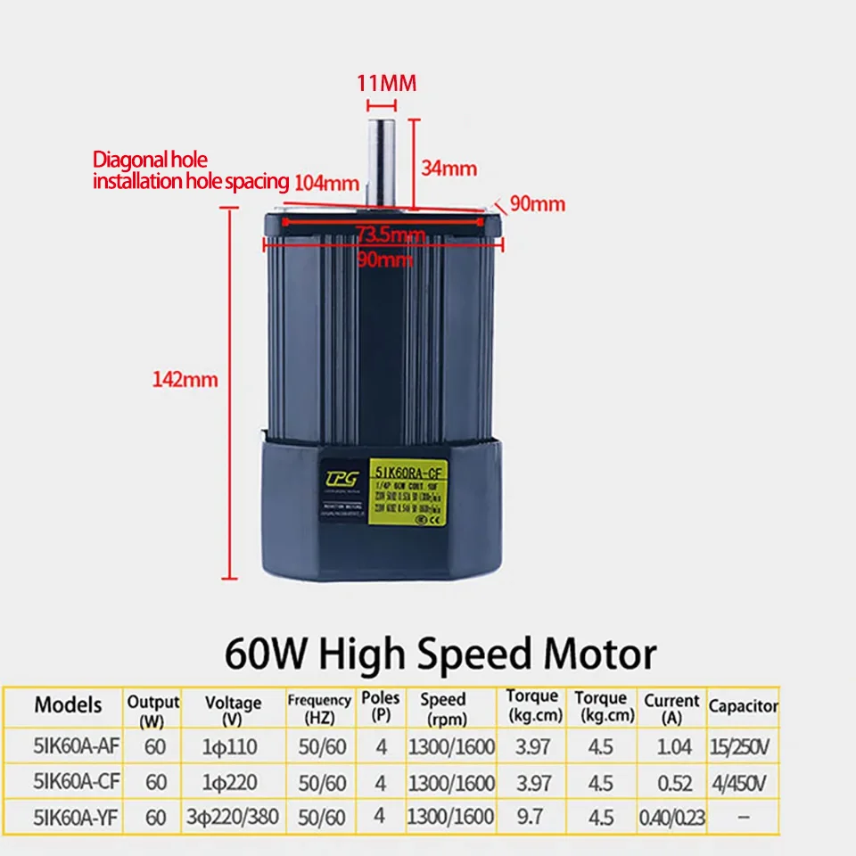 Imagem -04 - Worm Gear Motor com Redutor de Velocidade Regulador de Velocidade Alto Torque Rv30 220v 60w Venda Quente