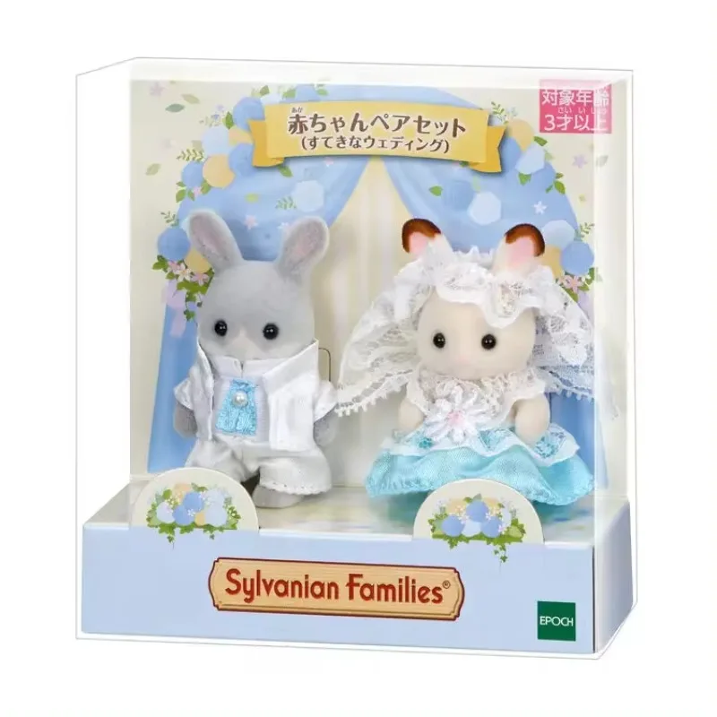 Sylvanian Families Anime Figure Cute Gift For Child Wedding Rabbit Flower Boya paira  Doll Flocking Family Toy New Style