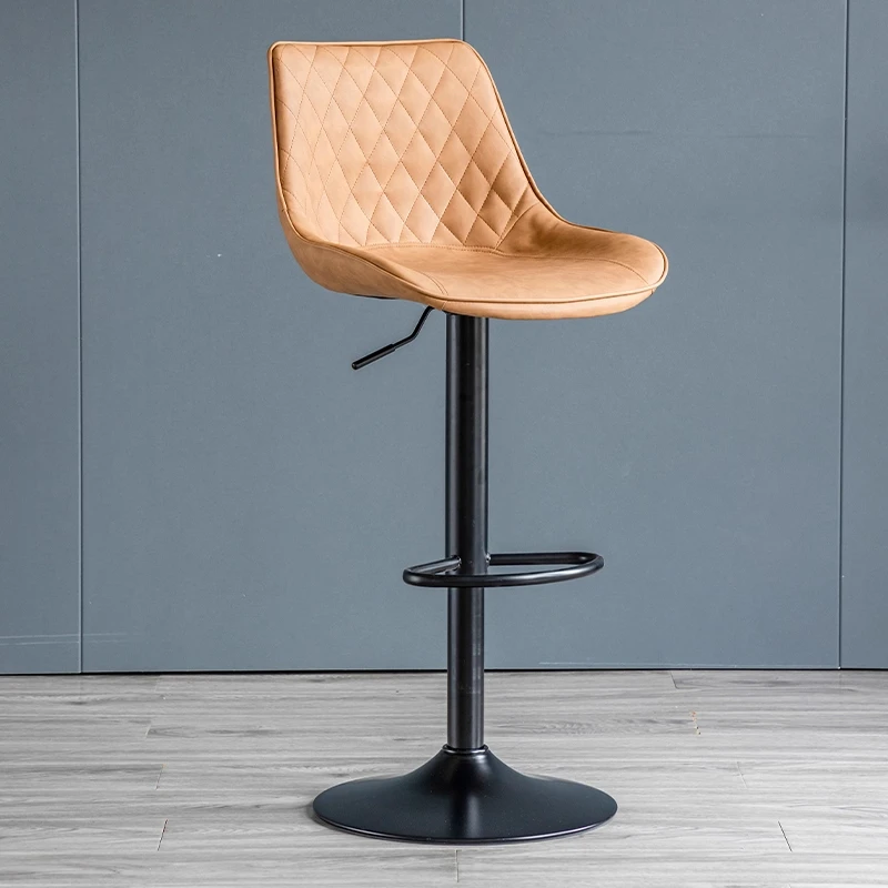 Bar Chair Modern Simple Lifting Rotating Front Desk Bar Stool Backrest Light Luxury Home High Stool Bar Chair