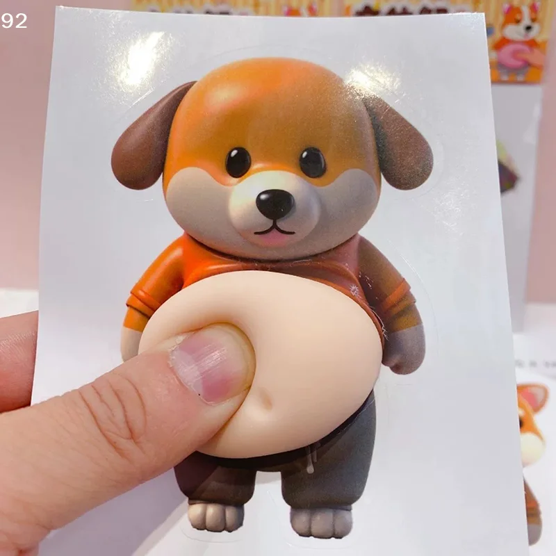 Autocollant 3D chiot mignon, 2 pièces, décoration de coque de téléphone Shiba Inu compressible, fournitures de fête d'anniversaire pour enfants, cadeaux de Festival