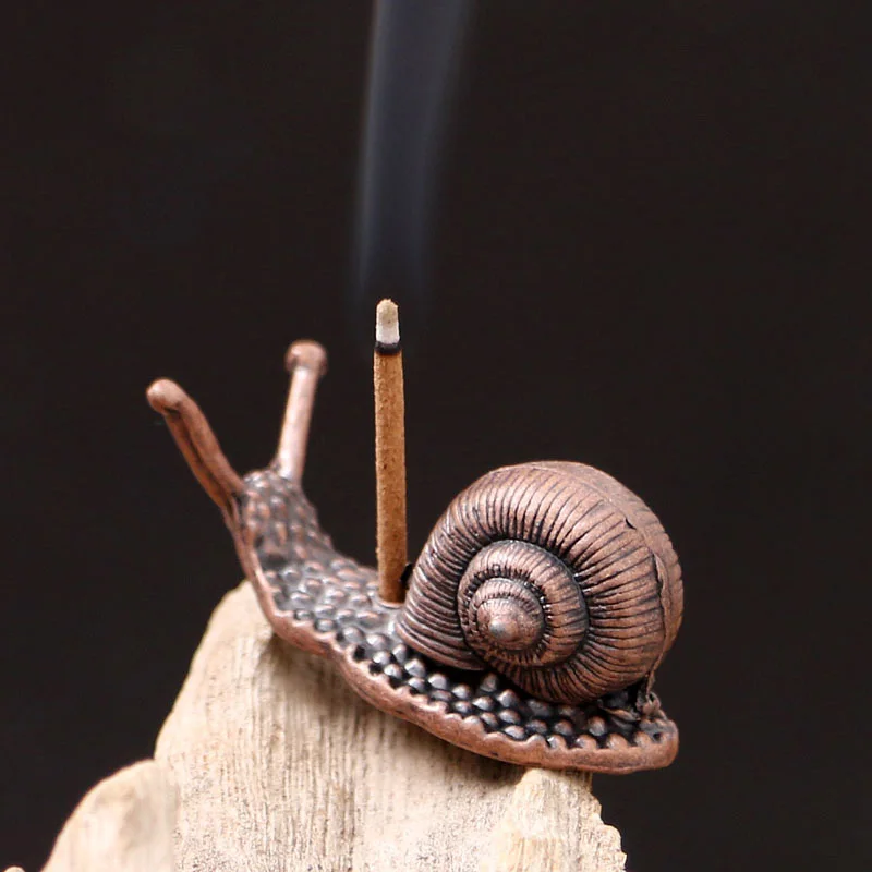 Alloy Incense Burner Stick Holder Creative Bronze Turtle Censer Snail Incense Tray Ornament Bedroom Home Yoga Decoration Crafts