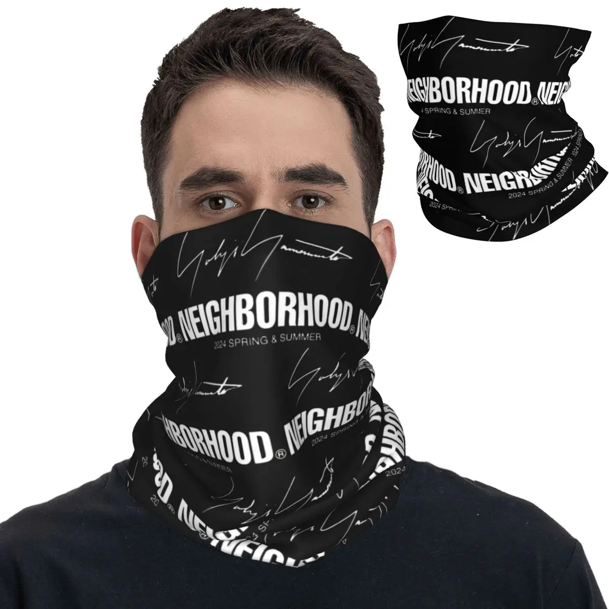 Japanese Tokyo Neighborhood Bandana Neck Gaiter Harajuku Wrap Scarf Multifunctional Headwear Fishing Unisex Adult Windproof