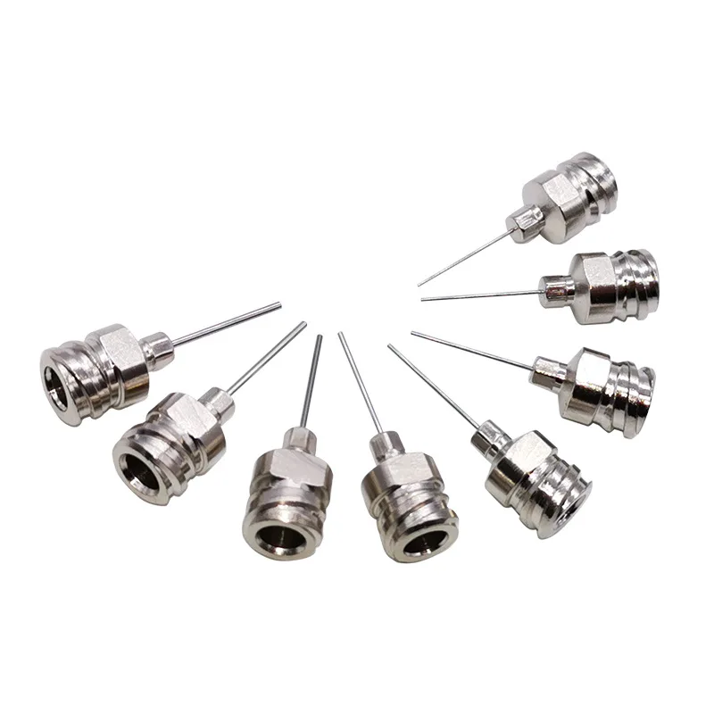 10Pcs/Box  1/2inch 8-32G Double-Threaded Metal Dispensing Needle Blunt Tip Luer Lock Syringe Needle industrial Needle