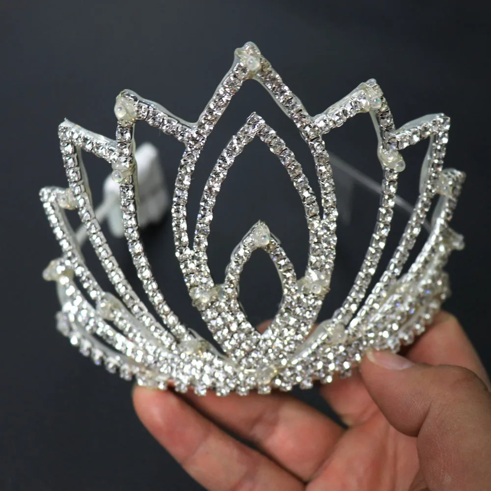 Big Baroque LED Tiara Women Crystal Floral Headdress Rhinestone Light Crowns Wedding Hair Accessories