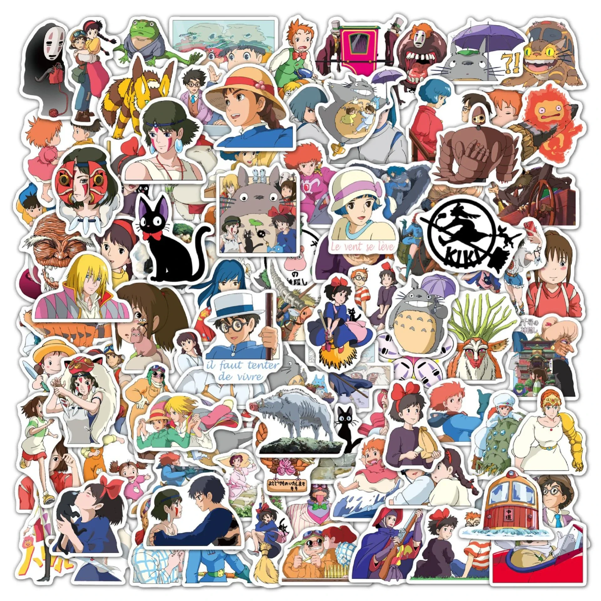 100pcs Hayao Miyazaki Anime Stickers Notebook Guitar Skateboard DIY Stickers Cute Laptop Skin Waterproof Phone Case