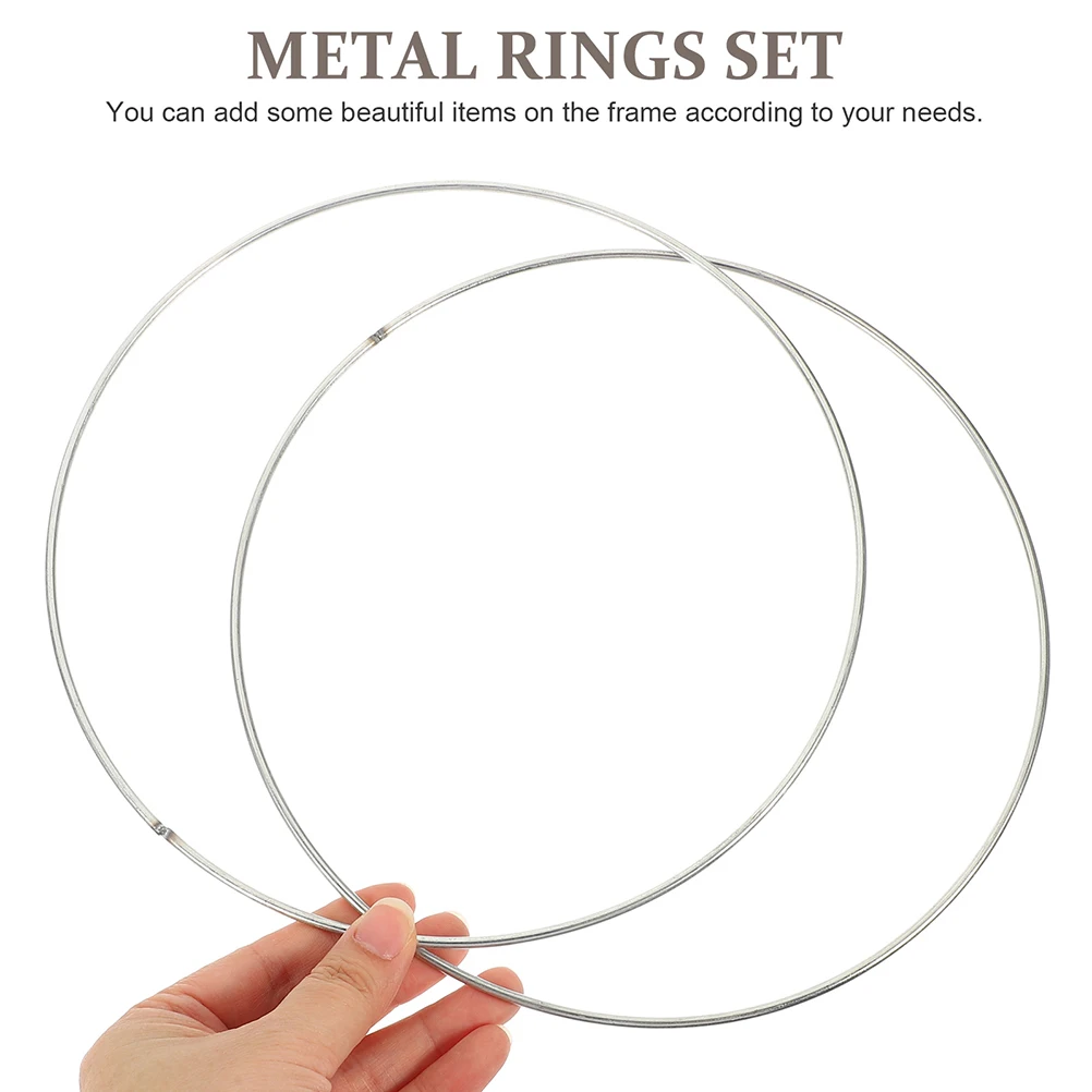 

10 Pcs Metal Hoops for Crafts Dream Catcher DIY Accessories Smooth Silver Color Decorative Rings Wreath Supplies