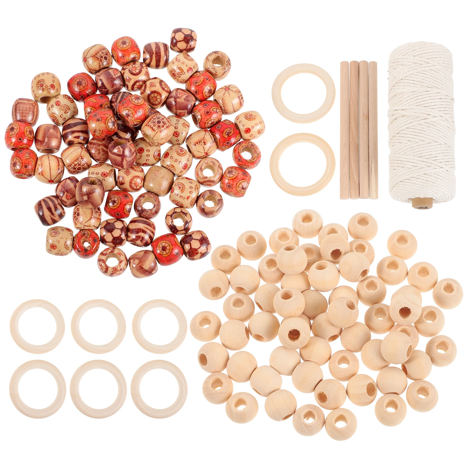 

Tapestry DIY Wood Ring Tapestry Accessories Beech Stick Kit Macrame Cord Beads Round Smooth Craft Project Home Decor