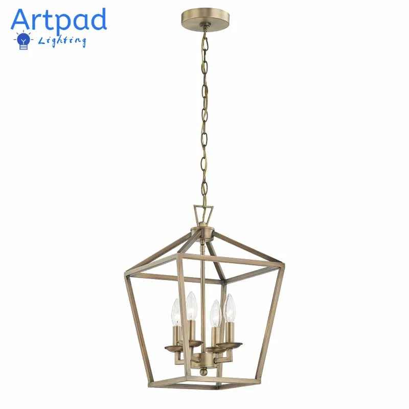 Moder Gold Plating Pendant Lights LED Bird Cage Lampshade for Hotel Living Room Steel Nordic Dining room Decor Metal Lighting