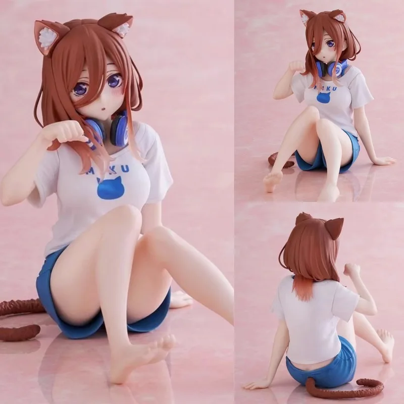 MINISOAnime classic quintuplet character Nakano future Nakano Nino action character Cat's ears  PVC series model toys