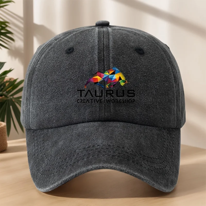 

TAURUS Bull Print Baseball Cap | Vintage Distressed Duckbill for Street Hip-Hop & Outdoor Vacation