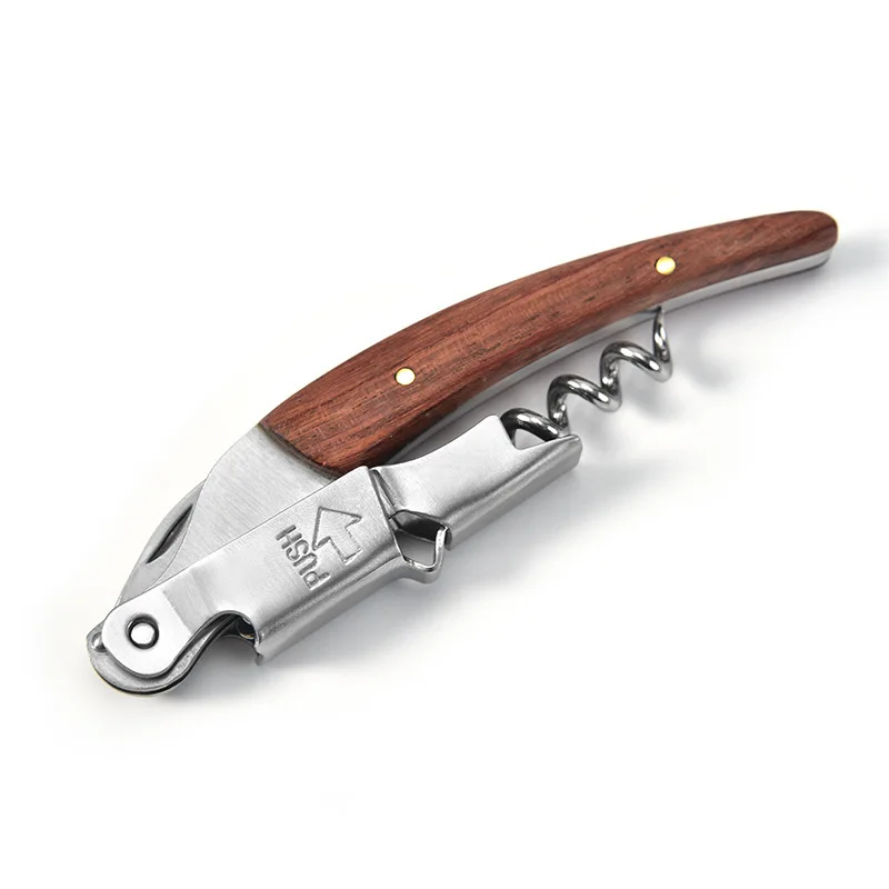 

Stainless Steel Wine Opener, Professional Waiters Corkscrew, Leather Case,Beer Bottle Opener And Foil Cutter Gift For Wine Lover