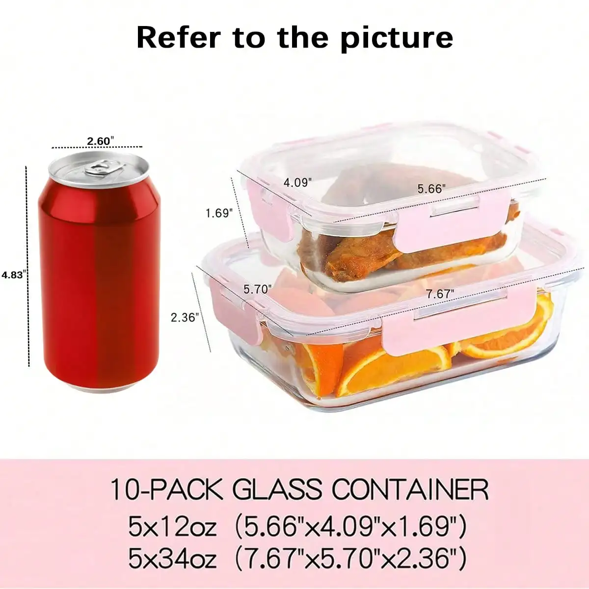 10 Pack Glass Meal Prep Containers Modern Clear Food Storage Containers With Pink Airtight Snap Lids Glass Lunch Bento Box Leakproof Microwave Freezer Dishwasher Safe For Kitchen Office School Portion Control Housewarming Gift