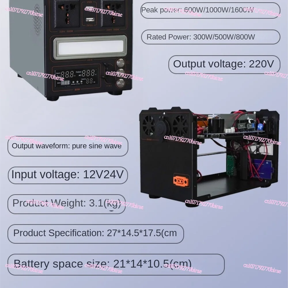 

Pure Sine Wave Inverter 12V 24V To 220V Lithium Battery Energy Storage Outdoor Mobile Power Supply Assembly Accessories Kit