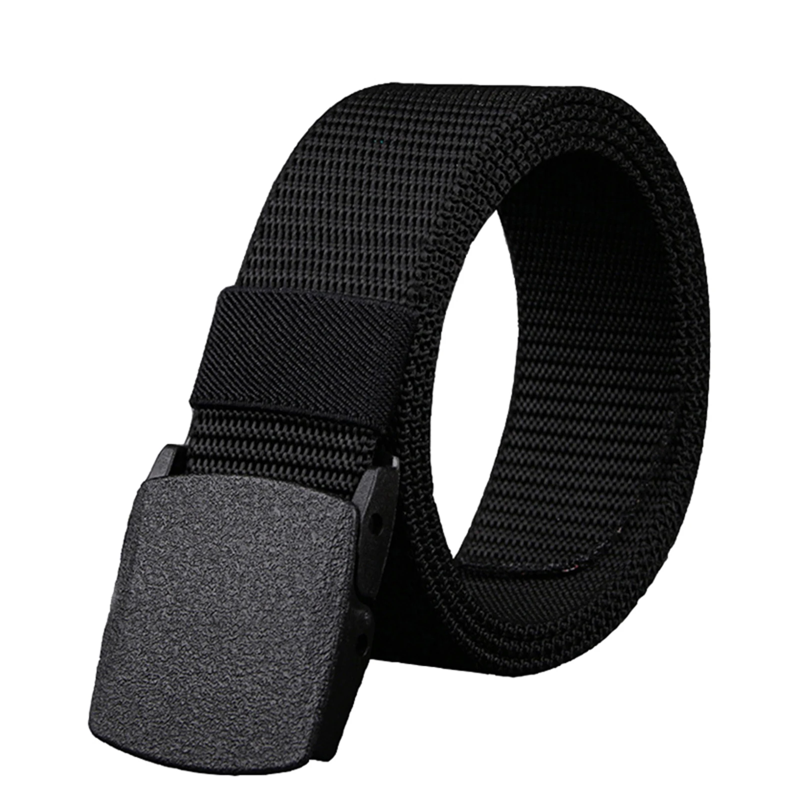 Men Women Outdoor Nylon Belts Non-Magnetic Leisure Plastic Buckle Heads Quick-drying Sports Training Tactical Belt
