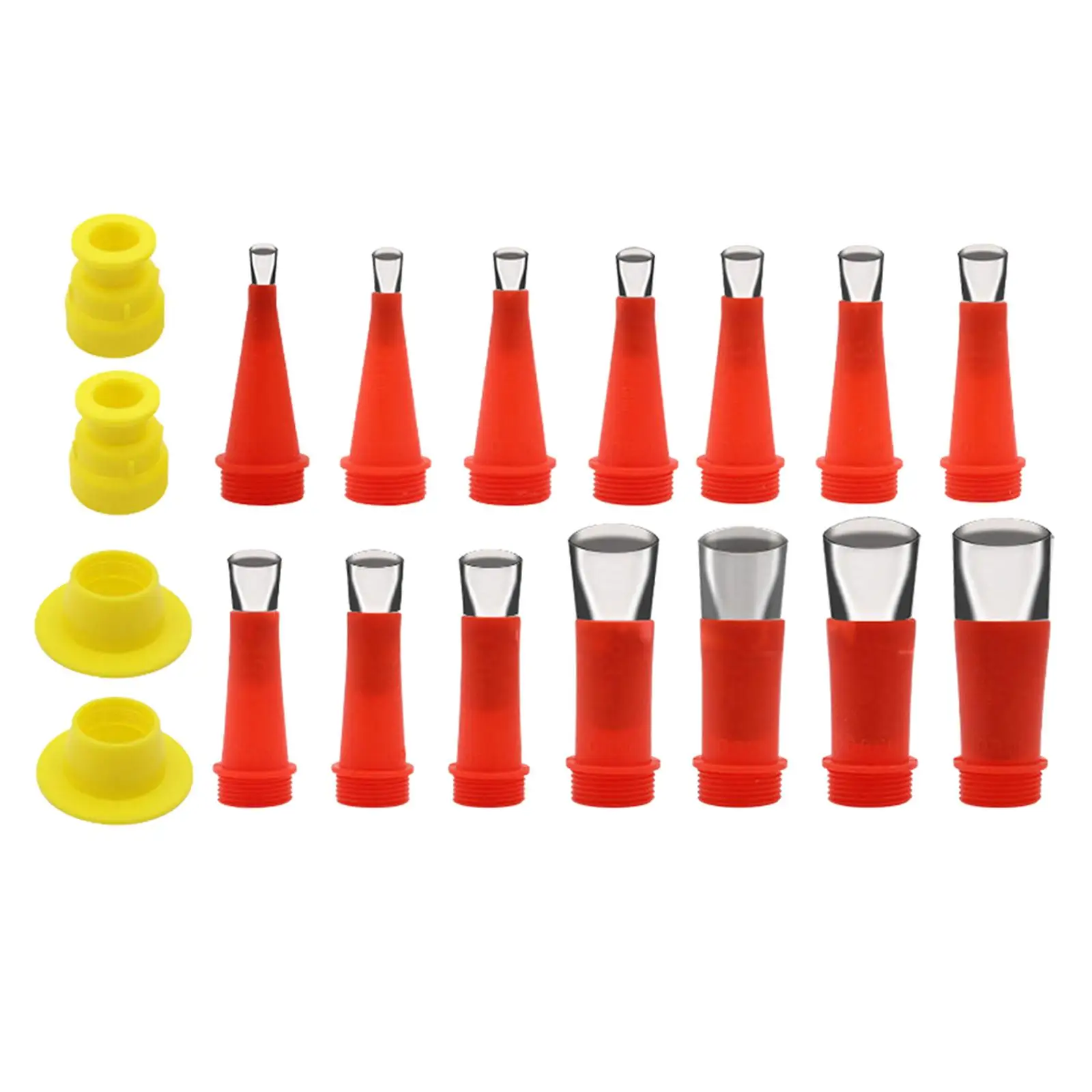 Caulk Nozzle Applicator 5/6/7/9/10/13/16/18/20mm/22mm/25/28/30/35mm with Connection Base Reusable Caulking Finisher Kit