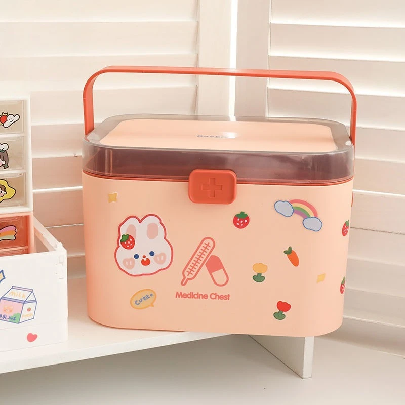 

Medicine Box Household Multifunctional Medicine Box Portable Wear-resistant Multi-layer Storage Box First Aid Large Dust Box