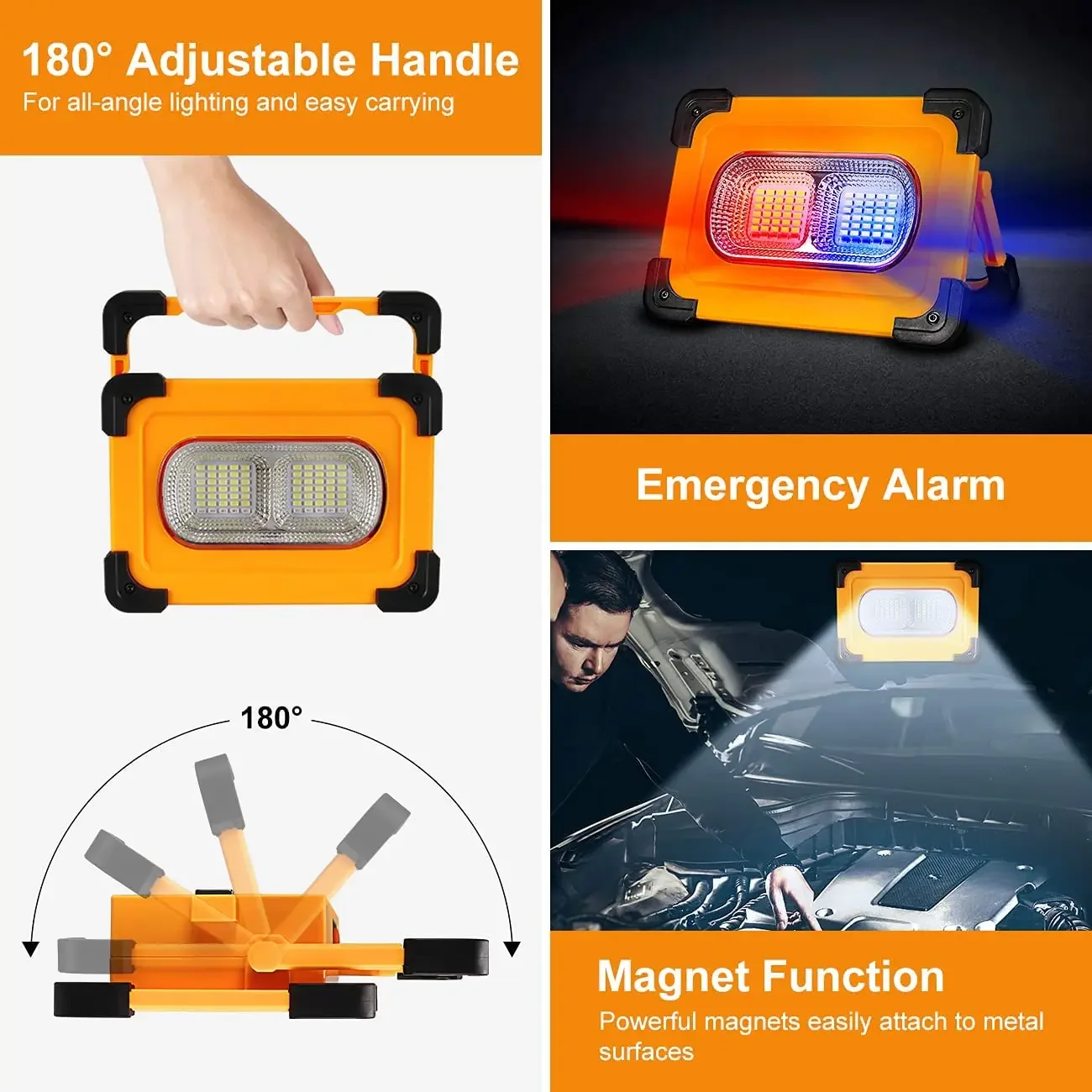 Most Powerful LED Work Light Portable Searchlight USB Rechargeable Flashlight Camping Lantern Waterproof Tent Light