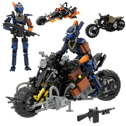 MOC Classic Movie Chappied Robot Model Chappies and his motorcycle Building Block Kit DIY Puzzle Toys for Children Birthday Gift