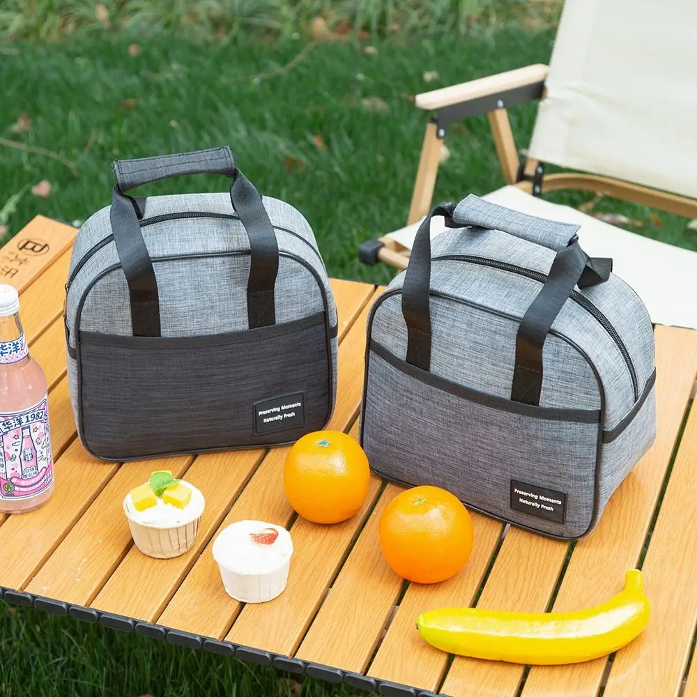 

Portable Insulated Thermal Lunch Bag Waterproof Oxford Cloth Hand-held Picnic Food Pouch Large Capacity Thickened Lunch Box