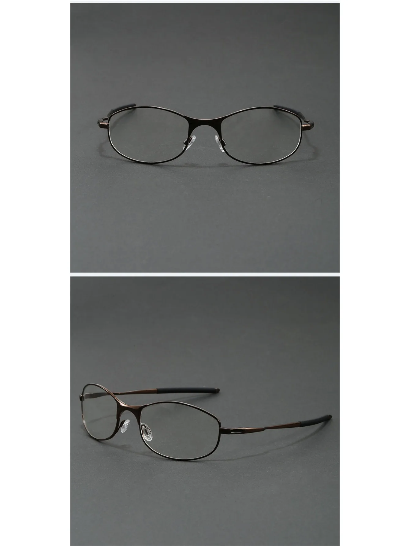 Optische Brille mit Metallrahmen für Herren, ultraleicht, silberfarben, rot, Brillengestell für verschreibungspflichtige Gläser – Detail 5
