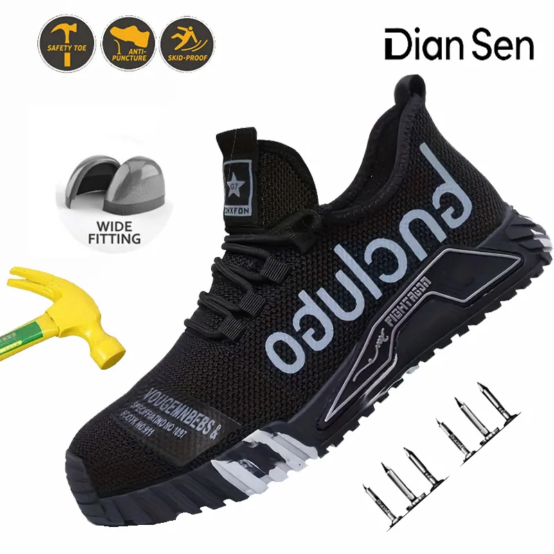 

Men Industrial Construction Safety Shoes Ultimate Steel Toe Protection with Anti-Smash & Puncture Proof Features All-Day Comfort