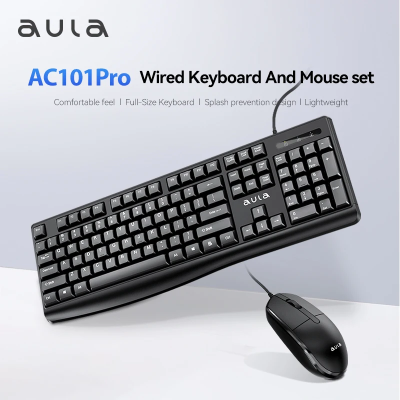 

Aula Ac101pro Gamer Keyboard For Tablet Wired Keyboard And Mouse Set Laptop Desktop Computer Keyboard And Mouse Office Set