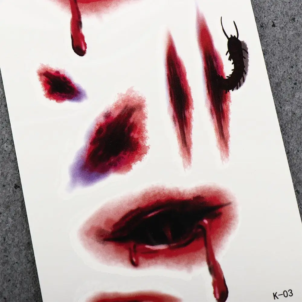 DIY Waterproof Scar Spider Design Halloween Body Art Stickers Face Patch Temporary Tattoos Tattoo Stickers
