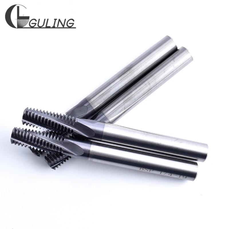 CNC 55 Degree Tungsten Steel BSP (G) Straight Pipe Thread Milling Cutter 1/16 1/8 1/4 3/8 1/2 3/4 - 28 19 14 mill cutters 1\