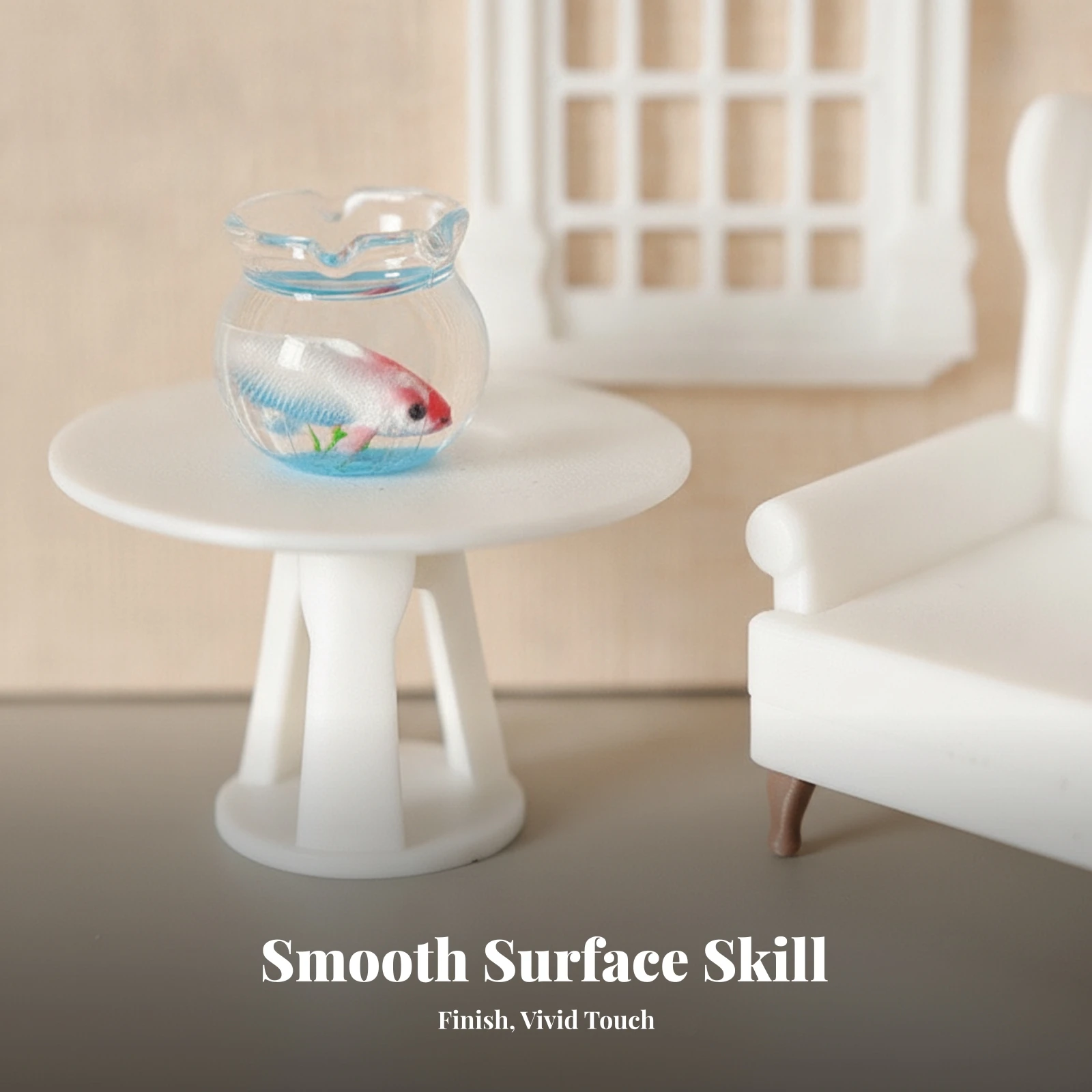 4 Pieces Miniature Furniture Set Tiny Miniature Table and Chair Set Miniatures Compact for Collectors, Diorama, Bookshelf