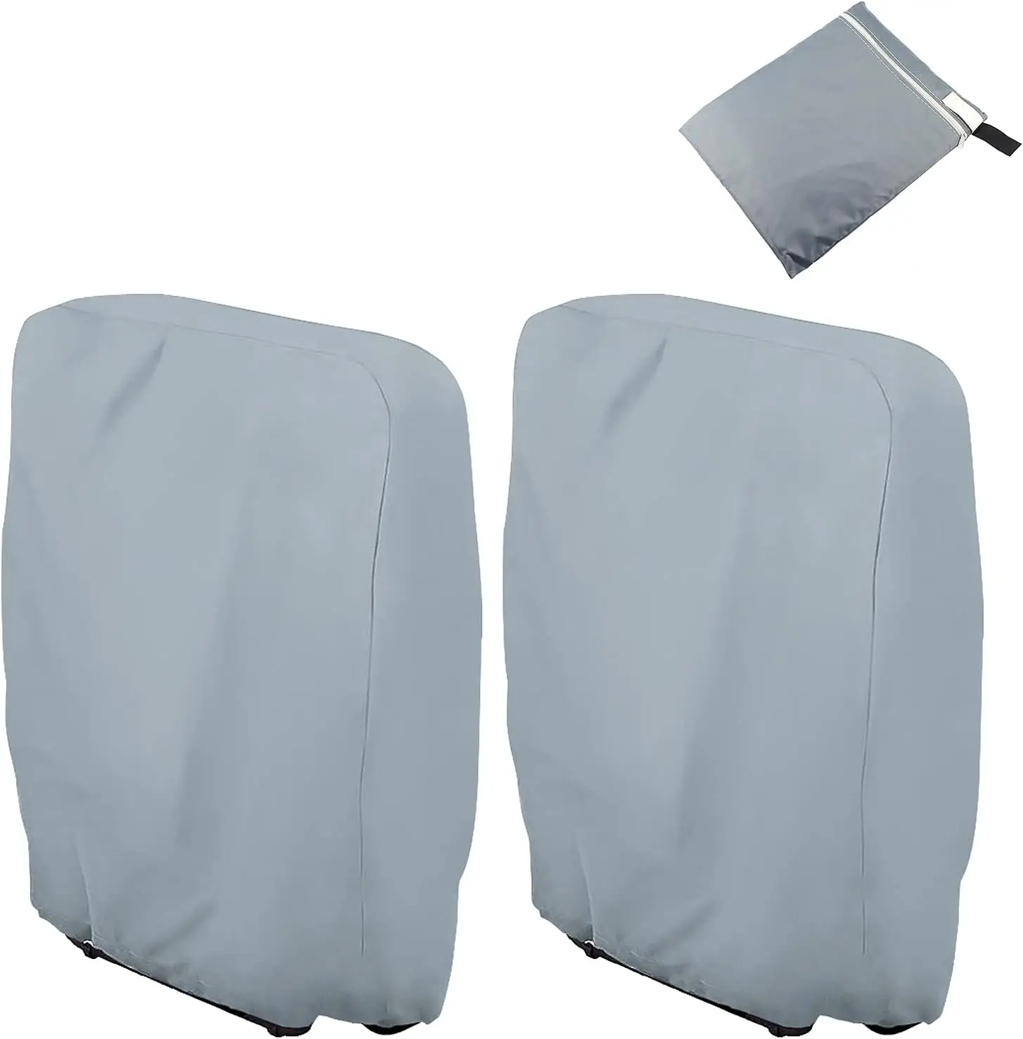 

Водонепроницаемые чехлы для складных уличных стульев, 2 шт., всепогодные чехлы для садовых стульев с сумкой для хранения, серые, 28x13x43 дюйма