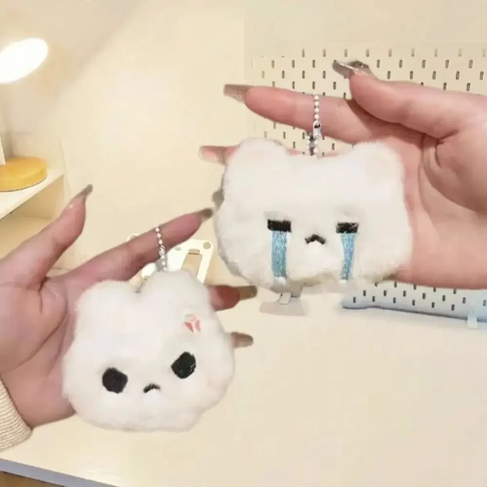 LLavero de juguete de muñeco de conejo de peluche de dibujos animados para mujer, colgante de bolso lindo dulce, accesorios de llavero de coche, regalo Kawaii para parejas