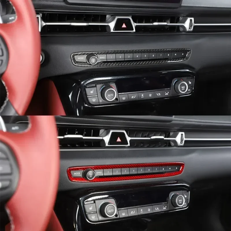 

For Toyota Supra GR Real Dry Carbon Fiber Central Control Volume Knob Frame with Genuine 1-piece Set 2019-2022 Modification