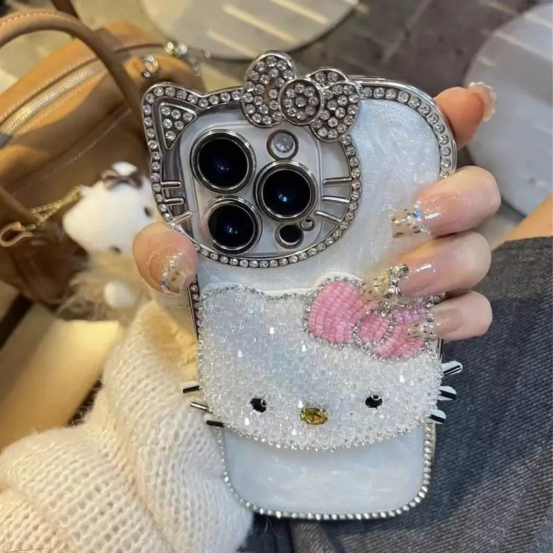 Sanrio Hello Kitty Phone Case Student Anime Cartoon Iphone16/15/14 Pro Max Girl Cute Kawaii Anti Fall Phone Case Birthday Gift