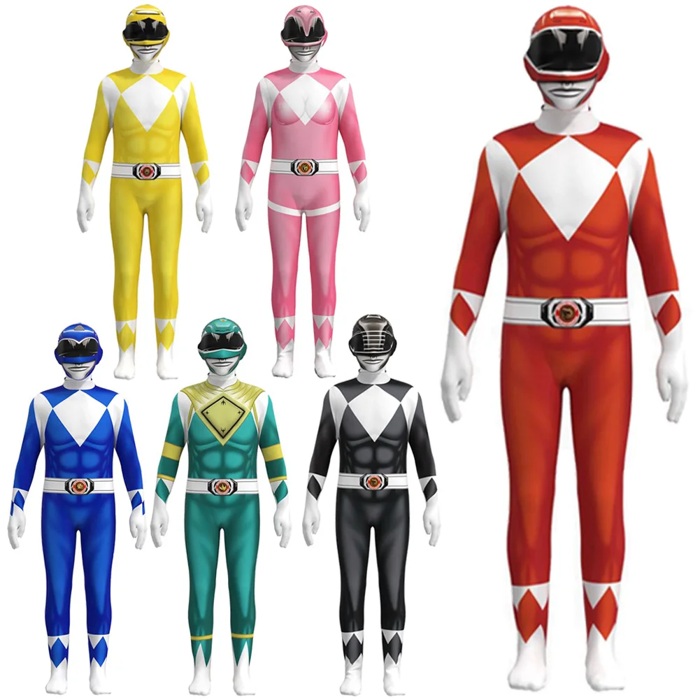 Tommy Kimberly Trini Billy Zack Jason Cosplay Child Boys Fantasy Cartoon Powerful Ranger Costume Disguise Kids Roleplay Outfits