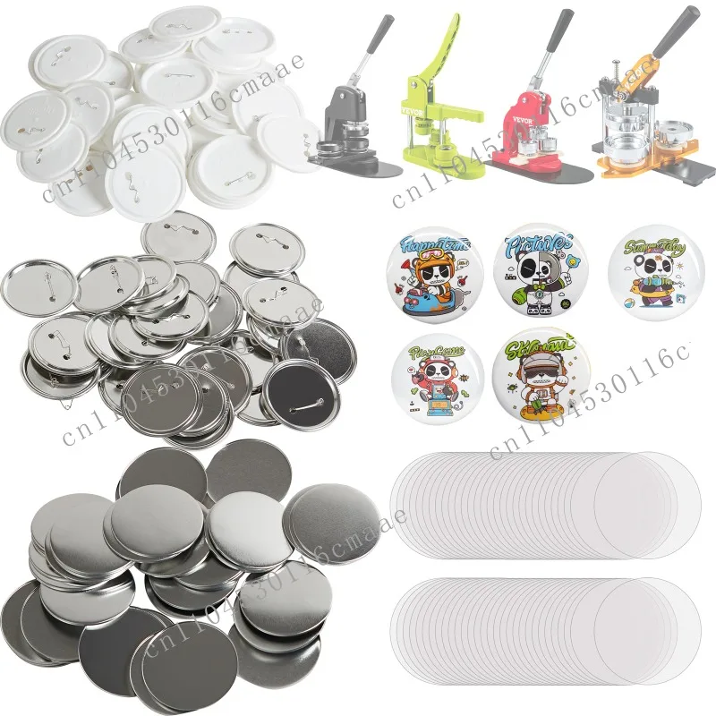 

25/32/58/75mm Button Badge Parts Supplies for Button Maker Machine 200/500Sets Metal and Plastic Pin Badges