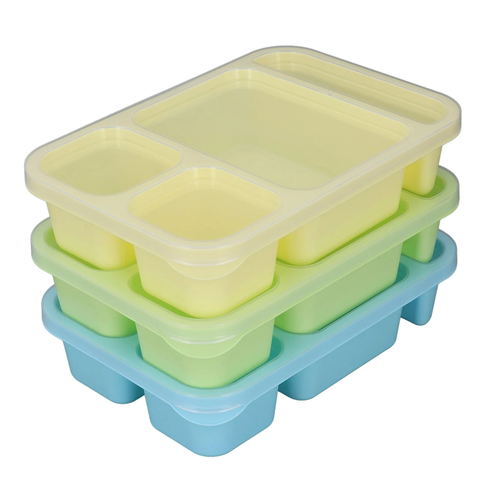 

Bento Lunch Boxes with Dust Lid Sauce Boxes 4 Compartment Meal Prep Food Storage Container Snack Box for School Work Travel