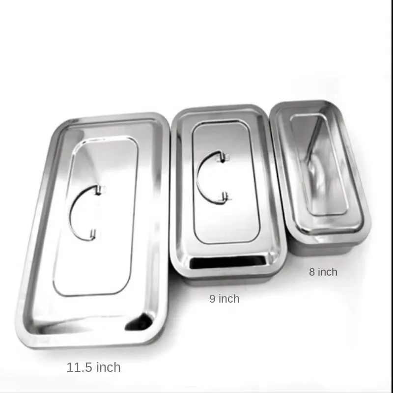 Medical Disinfection Box Portable Rectangular Storage Case 304 Stainless Steel Boxes Rectangle Container 6/8/9/11.5 Inch