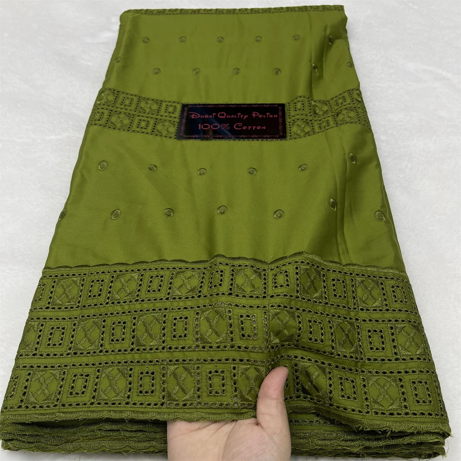 

5 ярдов, нигерийская 100% хлопок, польская атласная ткань для вышивки, высококачественная швейцарская вуаль, кружевной материал для мужчин, стиль Дубая 68-3