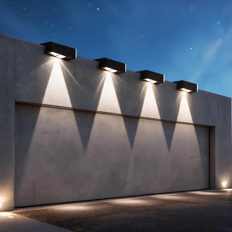 Solar Wall Lights Fence Lights 7-Shaped Wall Top Wall Light Night Lighting Automatic Switch for Balcony Garden Decorative