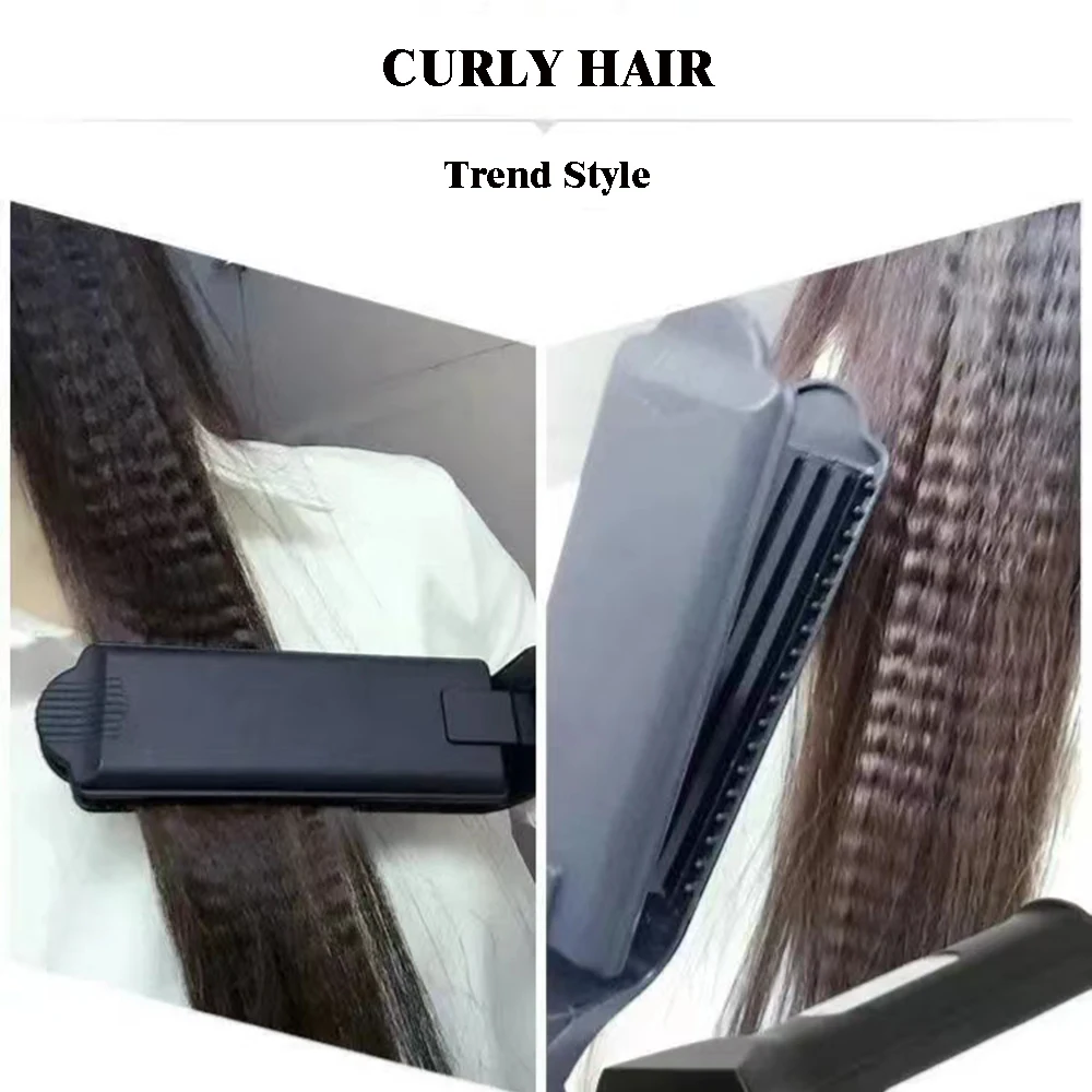 Professional Hair Crimper Curling Iron Wand Ceramic Corrugated Corn Wave Curler Iron Styling Tool Plate Clip