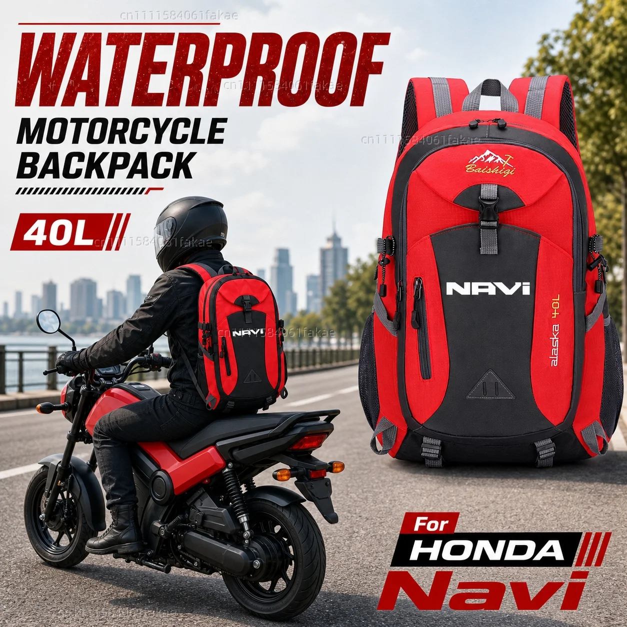 For HONDA DREAMWING Navi 110 Navi 2016-2022 Motorcycle Backpack 40L Waterproof Travel Backpack Outdoor Hiking Camping Daypack