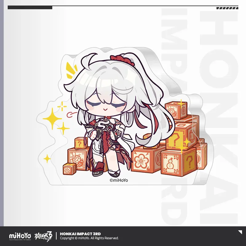 [Genuine] Honkai Impact 3rd Official miHoYo Original XGQX Series Q Version Thick Acrylic Stand Kiana Cosplay Accessory Xmas Gift