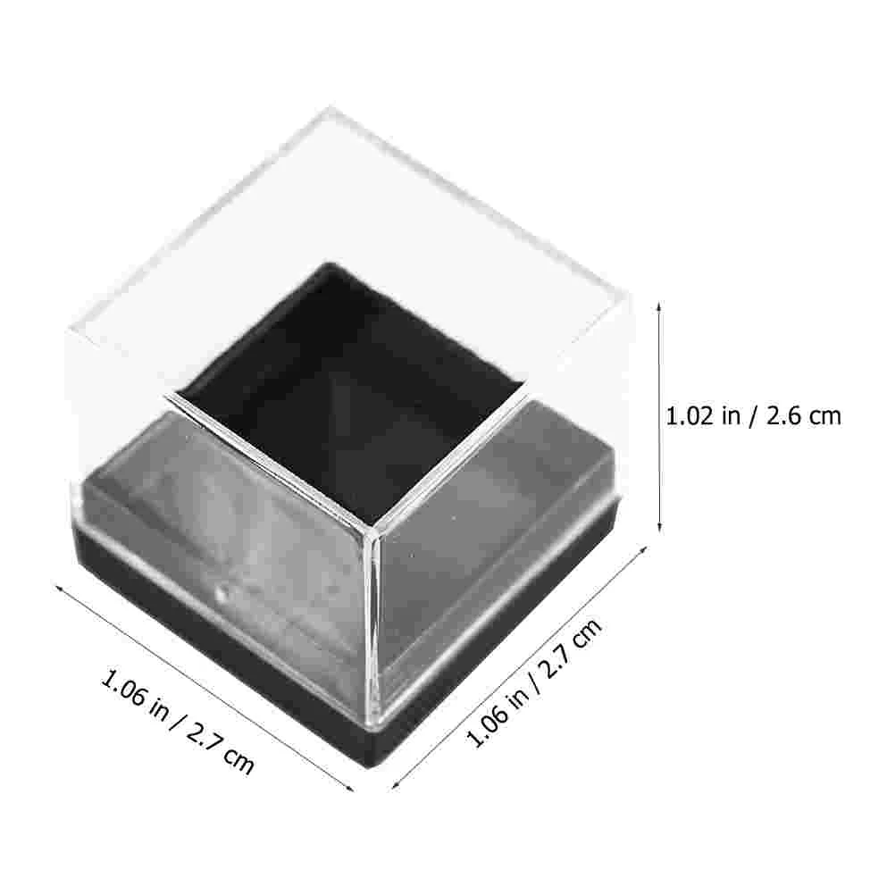 12 Pcs Mini Display Cases Mineral Standard Box Plastic Specimen Holder Man Clear