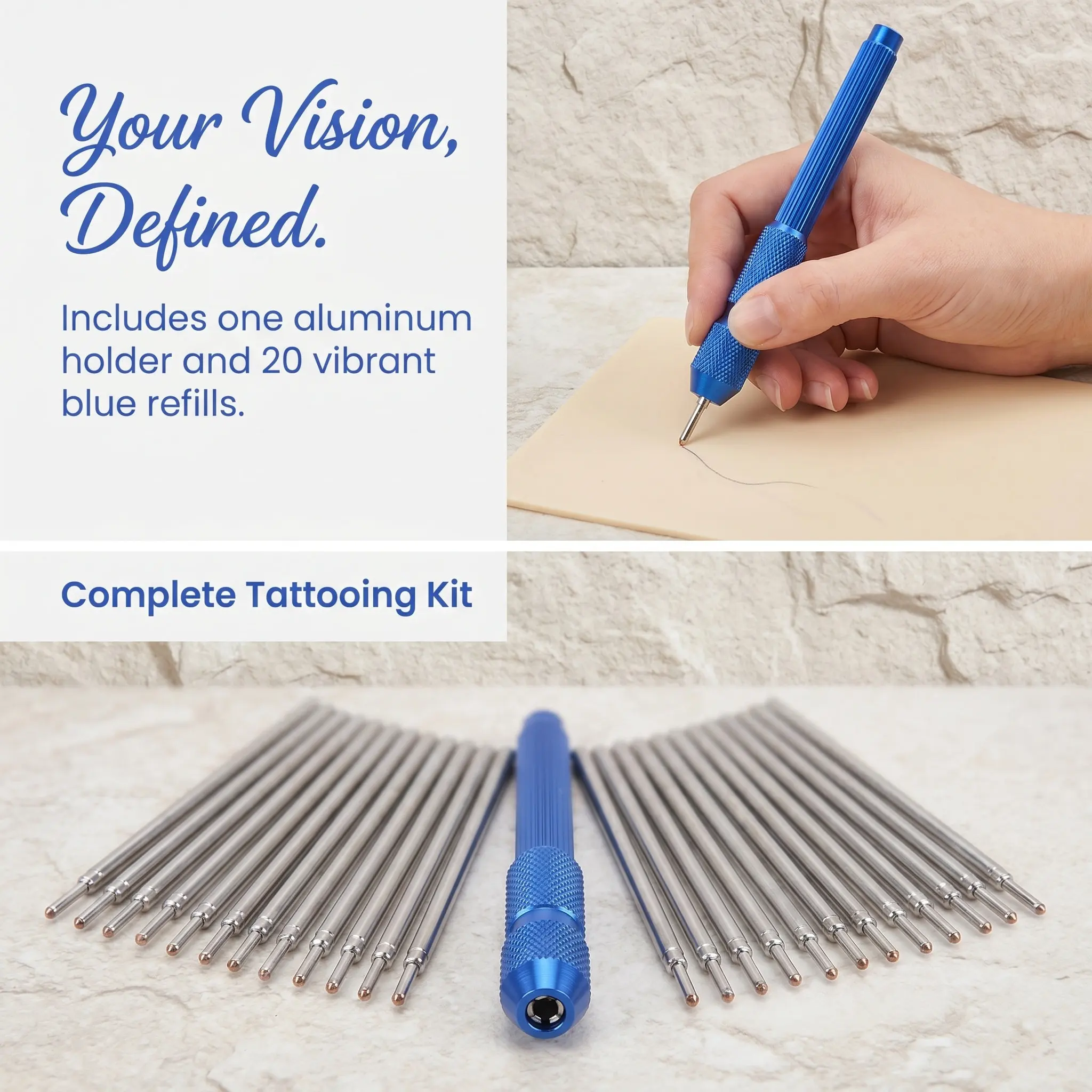 20Pcs Tattoo Skin Pen Doodler for Microblading Fine Point Marker Cores Safe Non-Toxic Tattooing Supplies