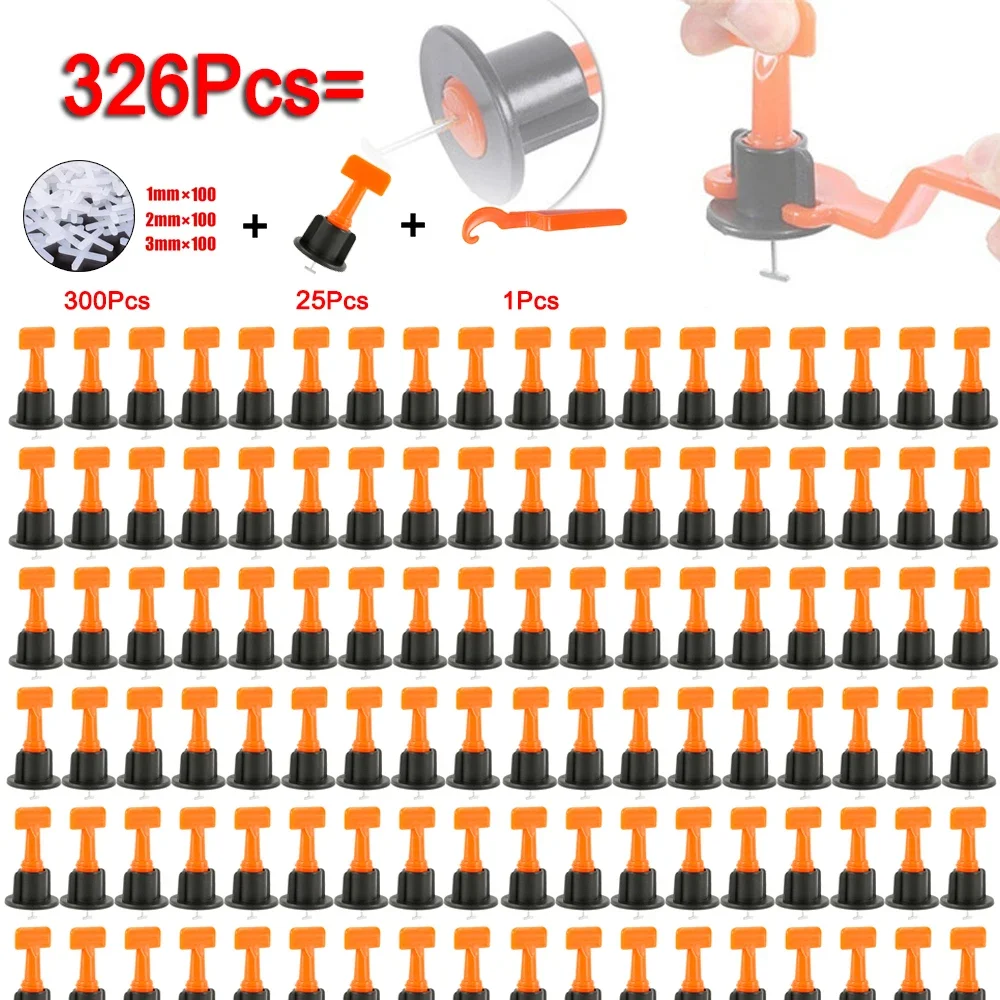 Imagem -01 - Piso Cerâmico Plano e Parede Construção Ferramentas Telha Reutilizável Nivelamento Sistema Kit 326 Pcs piso ceramico plano e parede construcao ferramentas telha reutilizavel nivelamento sistema kit 326 pcs 01