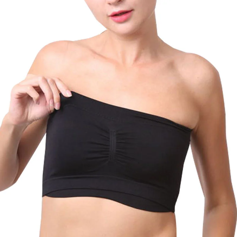 Ropa interior sin tirantes para mujer, sujetador de malla Sexy, sujetador de falda, Tops cortos, Bralette Invisible de realce, lencería de verano