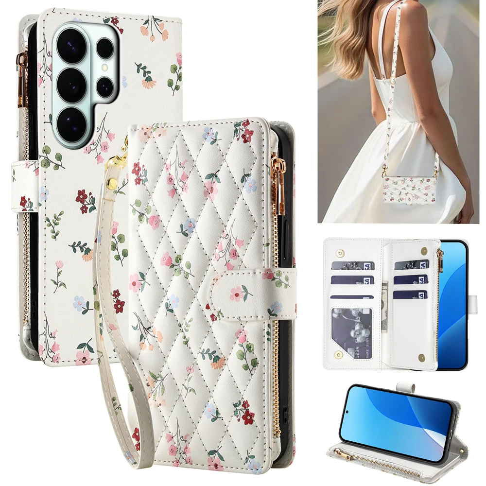 Etui typu flip z portfelem do Samsung Galaxy S26 S25 S24 S23 S22 S21 S20 Ultra 20FE S21FE S23FE S24FE S25FE A17 A27 A57 A73, skórzane etui