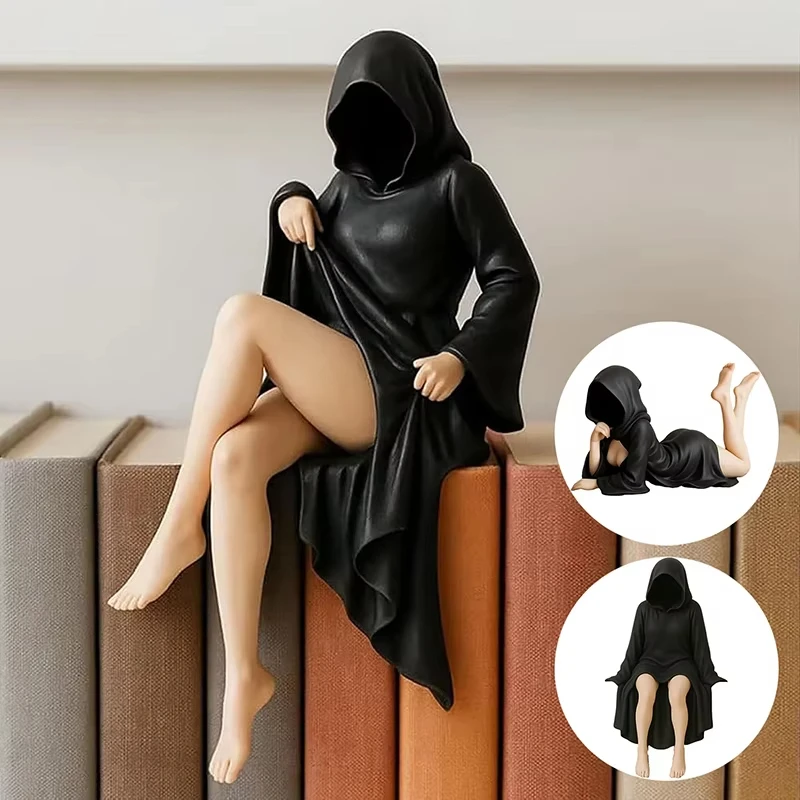 تمثال نسائي ملثمين زخرفة سطح المكتب تمثال سيدة غامضة لغرفة المكتب الموقد الرف رف الجدول مدخل #2