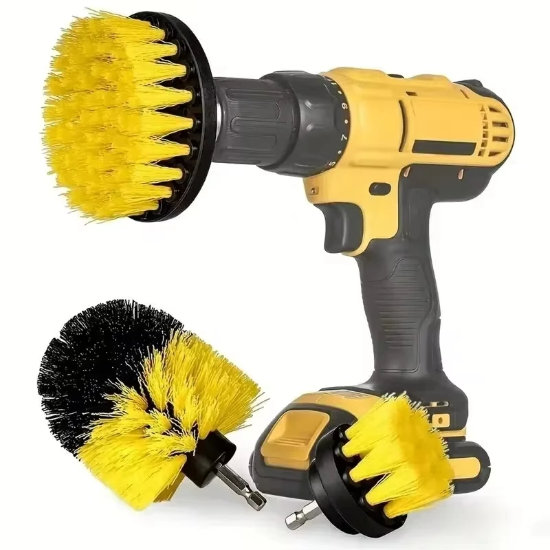 Upgrade Electric Drill Brush Kit All Purpose Cleaner Auto Tires Cleaning Tools for Tile Bathroom Kitchen Round Scrubber Brushes