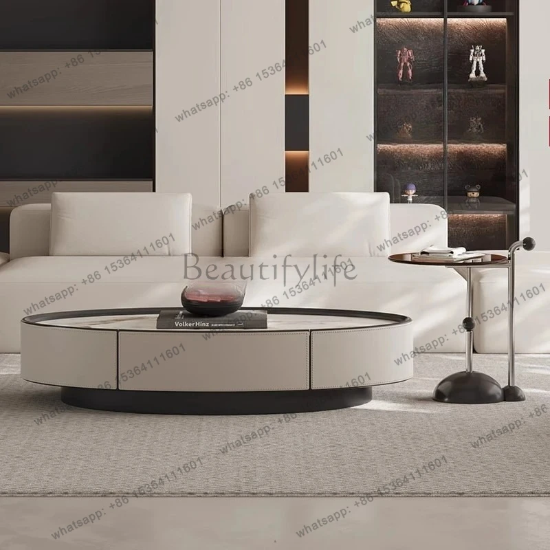 minimalist living room household small apartment light luxury high-end floor coffee table
